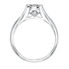 Artcarved Bridal Semi-Mounted with Side Stones Classic Engagement Ring Tally 14K White Gold