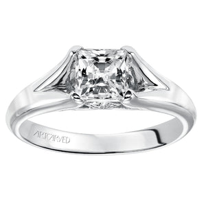 Artcarved Bridal Mounted with CZ Center Classic Engagement Ring Tally 14K White Gold