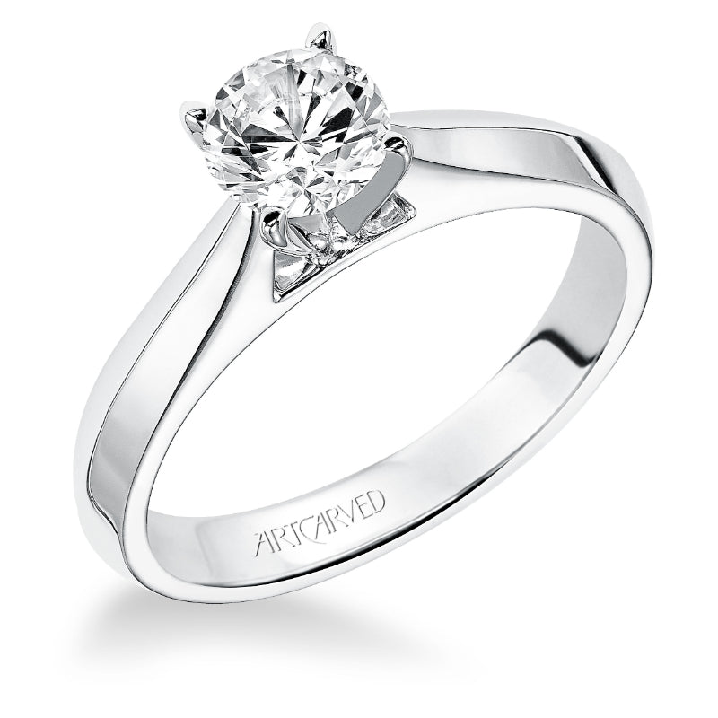 Artcarved Bridal Unmounted No Stones Classic Solitaire Engagement Ring Pixie 14K White Gold