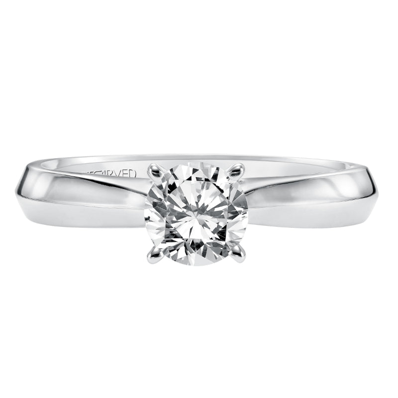 Artcarved Bridal Mounted with CZ Center Classic Solitaire Engagement Ring Pixie 14K White Gold