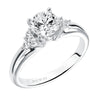 Artcarved Bridal Semi-Mounted with Side Stones Classic Engagement Ring Jewel 14K White Gold