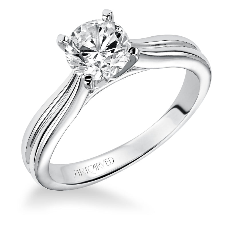 Artcarved Bridal Unmounted No Stones Classic Solitaire Engagement Ring Irene 14K White Gold