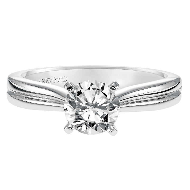 Artcarved Bridal Unmounted No Stones Classic Solitaire Engagement Ring Irene 14K White Gold