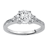 Artcarved Bridal Semi-Mounted with Side Stones Classic Diamond 3-Stone Engagement Ring Kayla 14K White Gold