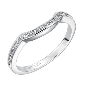 Artcarved Bridal Mounted with Side Stones Classic 3-Stone Diamond Wedding Band Kayla 14K White Gold