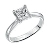 Artcarved Bridal Semi-Mounted with Side Stones Classic Solitaire Engagement Ring Vivian 14K White Gold