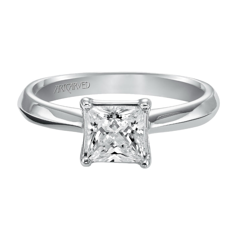 Artcarved Bridal Mounted with CZ Center Classic Solitaire Engagement Ring Vivian 14K White Gold