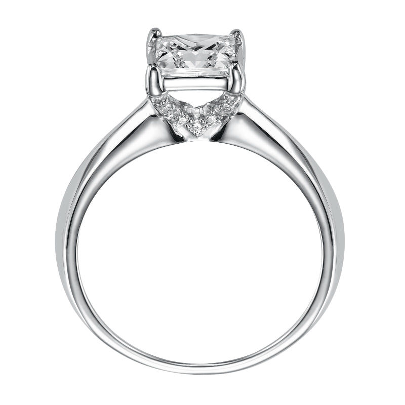 Artcarved Bridal Semi-Mounted with Side Stones Classic Solitaire Engagement Ring Vivian 14K White Gold