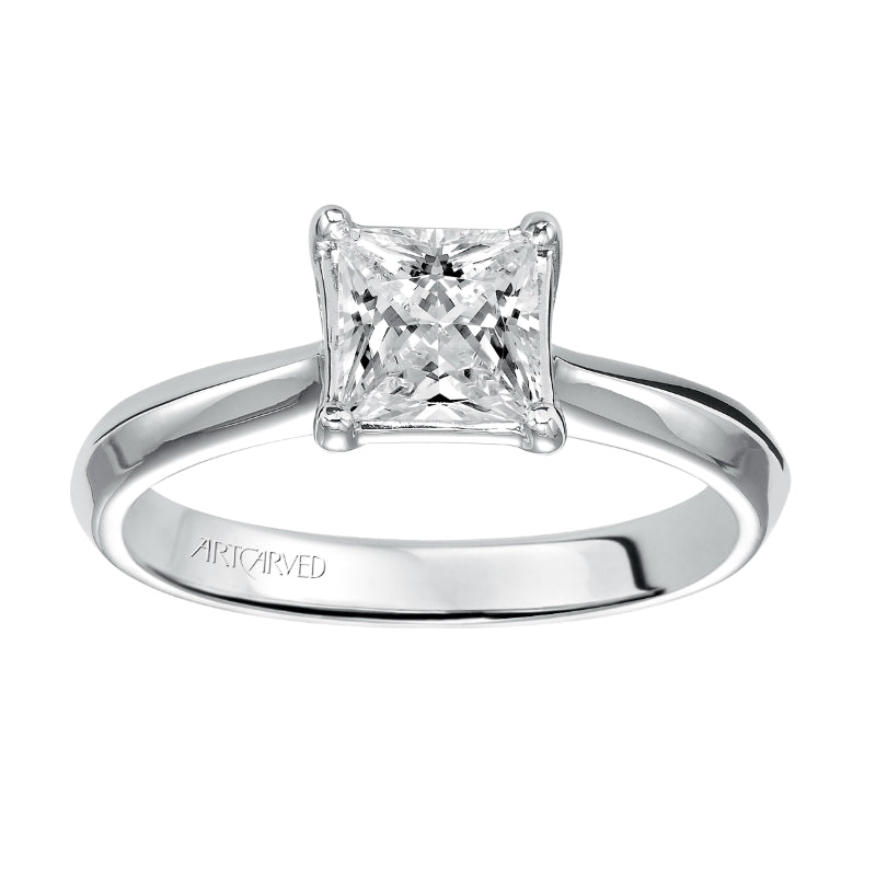 Artcarved Bridal Mounted with CZ Center Classic Solitaire Engagement Ring Vivian 14K White Gold