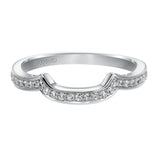 Artcarved Bridal Mounted with Side Stones Vintage Halo Diamond Wedding Band Madison 14K White Gold