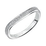 Artcarved Bridal Mounted with Side Stones Vintage Diamond Wedding Band Peyton 14K White Gold