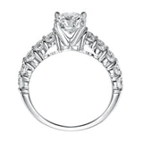 Artcarved Bridal Mounted with CZ Center Classic Diamond Engagement Ring Alyssa 14K White Gold