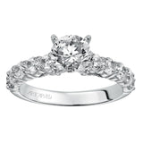 Artcarved Bridal Semi-Mounted with Side Stones Classic Diamond Engagement Ring Alyssa 14K White Gold