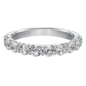 Artcarved Bridal Mounted with Side Stones Classic Diamond Wedding Band Alyssa 14K White Gold