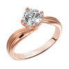 Artcarved Bridal Semi-Mounted with Side Stones Contemporary Twist Solitaire Engagement Ring Whitney 14K Rose Gold