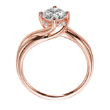 Artcarved Bridal Semi-Mounted with Side Stones Contemporary Twist Solitaire Engagement Ring Whitney 14K Rose Gold