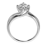 Artcarved Bridal Mounted with CZ Center Contemporary Twist Solitaire Engagement Ring Whitney 14K White Gold