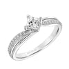 Artcarved Bridal Mounted Mined Live Center Contemporary One Love Engagement Ring Stella 14K White Gold