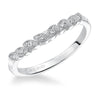 Artcarved Bridal Mounted with Side Stones Contemporary Floral Diamond Wedding Band Adeline 14K White Gold