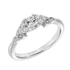 Artcarved Bridal Semi-Mounted with Side Stones Contemporary One Love Engagement Ring Adeline 18K White Gold