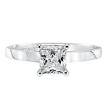 Artcarved Bridal Semi-Mounted with Side Stones Classic Engagement Ring Taryn 14K White Gold