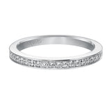 Artcarved Bridal Mounted with Side Stones Classic Diamond Wedding Band Taryn 14K White Gold