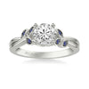 Artcarved Bridal Semi-Mounted with Side Stones Contemporary Engagement Ring 14K White Gold & Blue Sapphire