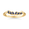 Artcarved Bridal Mounted with Side Stones Contemporary Wedding Band 18K Yellow Gold & Blue Sapphire