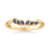 Artcarved Bridal Mounted with Side Stones Contemporary Wedding Band 14K Yellow Gold & Blue Sapphire