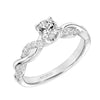 Artcarved Bridal Mounted with CZ Center Contemporary One Love Engagement Ring Gabriella 14K White Gold