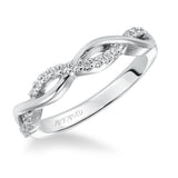 Artcarved Bridal Mounted with Side Stones Contemporary One Love Engagement Ring Gabriella 14K White Gold