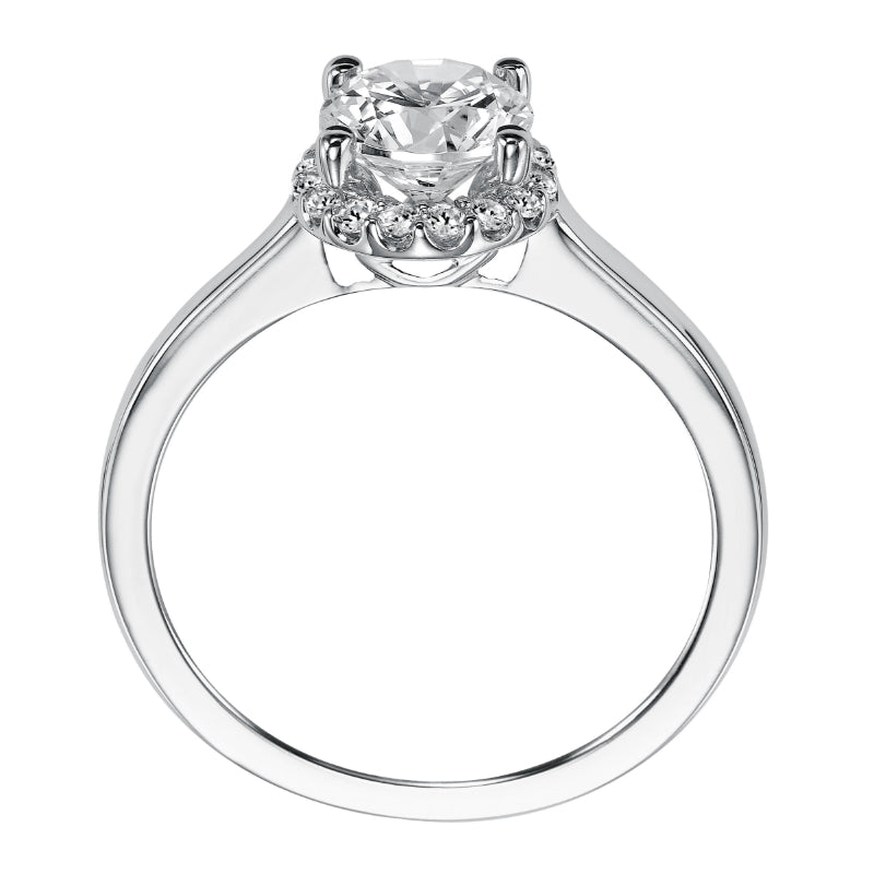 Artcarved Bridal Mounted with CZ Center Classic Halo Engagement Ring Allison 14K White Gold