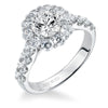 Artcarved Bridal Semi-Mounted with Side Stones Classic Halo Engagement Ring Wynona 14K White Gold