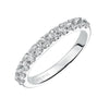 Artcarved Bridal Mounted with Side Stones Classic Halo Diamond Wedding Band Wynona 14K White Gold