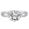 Artcarved Bridal Mounted with CZ Center Contemporary Floral Diamond Engagement Ring Phoebe 14K White Gold