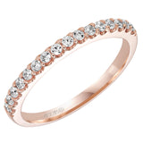 Artcarved Bridal Mounted with Side Stones Contemporary Floral Halo Engagement Ring Skyler 14K Rose Gold