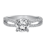 Artcarved Bridal Mounted with CZ Center Contemporary Engagement Ring Melanie 14K White Gold