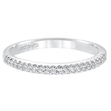 Artcarved Bridal Mounted with Side Stones Contemporary Diamond Wedding Band Melanie 14K White Gold