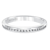 Artcarved Bridal Mounted with Side Stones Classic Diamond Wedding Band Blythe 14K White Gold