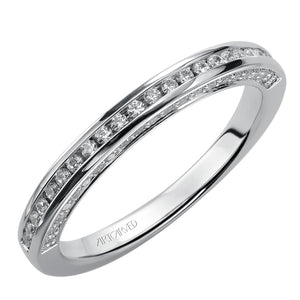 Artcarved Bridal Mounted with Side Stones Contemporary Engagement Ring Bethany 14K White Gold