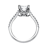 Artcarved Bridal Semi-Mounted with Side Stones Classic Engagement Ring Robyn 14K White Gold