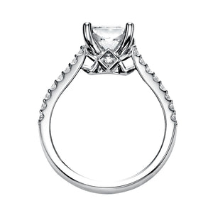 Artcarved Bridal Semi-Mounted with Side Stones Classic Engagement Ring Robyn 14K White Gold