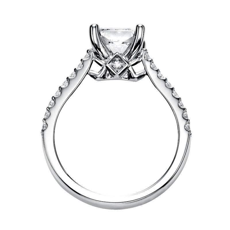 Artcarved Bridal Mounted with CZ Center Classic Engagement Ring Robyn 14K White Gold