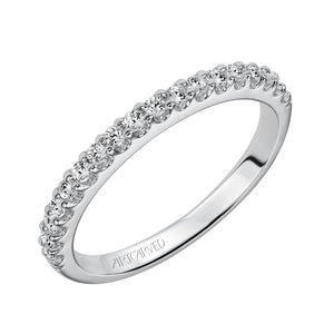 Artcarved Bridal Mounted with Side Stones Classic Diamond Wedding Band Robyn 14K White Gold