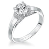 Artcarved Bridal Mounted with CZ Center Contemporary Engagement Ring Greta 14K White Gold