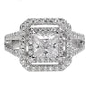 Artcarved Bridal Mounted with CZ Center Classic Halo Engagement Ring Francine 14K White Gold