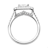 Artcarved Bridal Mounted with CZ Center Classic Halo Engagement Ring Francine 14K White Gold