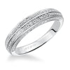 Artcarved Bridal Mounted with Side Stones Contemporary Diamond Wedding Band Kelsie 18K White Gold