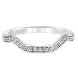 Artcarved Bridal Mounted with Side Stones Contemporary Diamond Wedding Band Nadine 14K White Gold