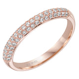 Artcarved Bridal Mounted with Side Stones Classic Pave Halo Engagement Ring Betsy 14K Rose Gold